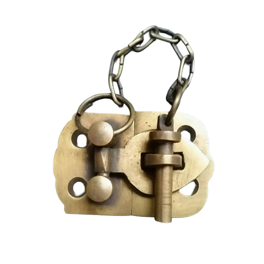 Unique Vintage Cabin Cabinet Door Pin Latch, Solid Brass Hasp Lock Gate.Unlaquered. 1 3/4" #X4