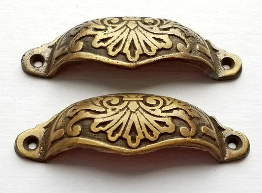 1 Ornate Apothecary Cabinet Drawer Cup Pull Handles Victorian Style 3-1/2"c #A1
