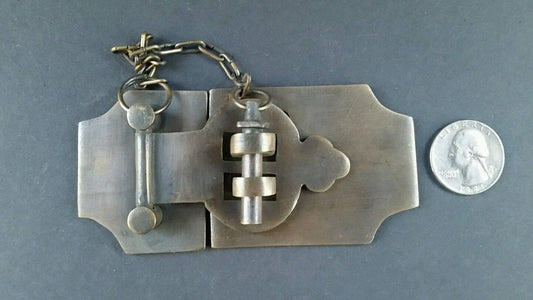 Unique Vintage Style Cabinet, Door Latch Hook,Cupboard latch,Door pantry lock,Furniture catch lock, Solid Brass Hasp Lock 4" wide. #X2