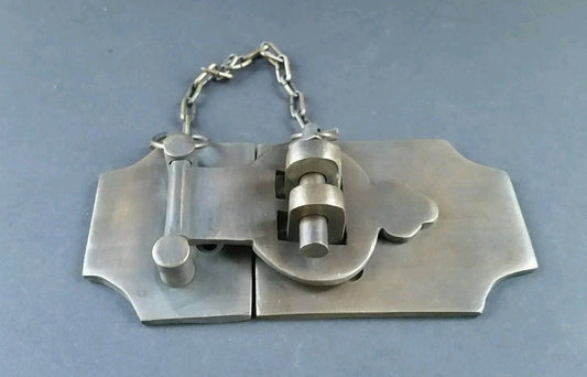 Unique Vintage Style Cabinet, Door Latch Hook,Cupboard latch,Door pantry lock,Furniture catch lock, Solid Brass Hasp Lock 4" wide. #X2