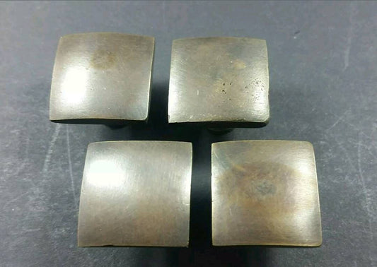 4 x Antique Style Square Arts and Crafts Mission design Knobs pulls 7/8" solid brass #K8