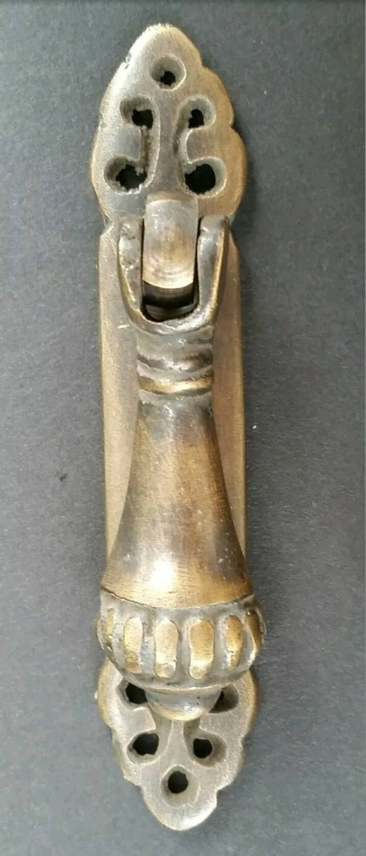 2 x Antique Vintage Style Victorian Vertical Mount Ornate Drop Pulls Handles Solid Brass 2-7/8" long #H6