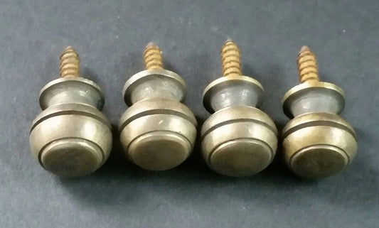 4 x Solid Brass SMALL Stacking Barrister Bookcase 7/16"dia Knobs drawer Pulls Unlaquered #KK