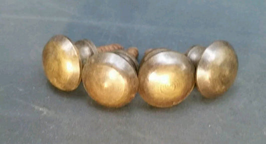 4 x Antique Vintage Style VERY SMALL Barrister Lawyers Bookcase Small Knobs Pulls, Handles 7/16" dia. Solid Antiqued Brass.Unlaquered. #K