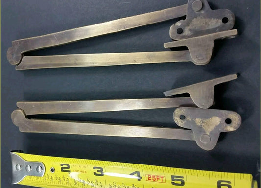 Set, Antique Style Fold Away Hinge, Drop Front Desk Hinges, or for Old Trunk, Box, Blanket box Lid 5-1/2" long (left and right set) #X26