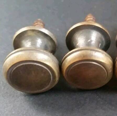 2 Solid Brass SMALL Stacking Barrister Bookcase 1/2"dia Knobs drawer Pulls #K18