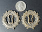 2 Vintage Antique Style ,French ,Eschutcheons Key Hole Cover,Doors Locks,Brass Hinges,Handles,Skeleton Keys, 2 1/4" jewelry part #E10