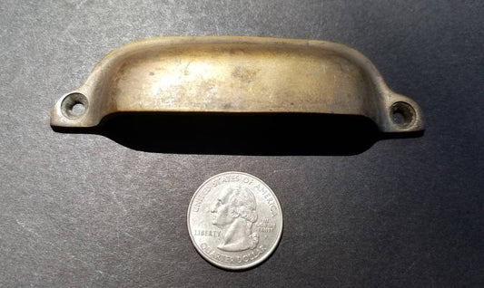 6 x Antique Style Brass Apothecary Cup Drawer Cabinet Bin Pulls Handles 3-3/8" centers #A19