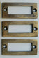 6 antique vintage brass file cardholder label holder 2 3/16" x 1" #F3