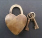 Heart Shaped Love Lock, Commitment Lock, Paris Bridge Lock, Valentine Lock with 2 Ornate Skeleton Keys Solid Quality Brass,Wedding lock, #L3