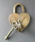 Heart Shaped Love Lock, Commitment Lock, Paris Bridge Lock, Valentine Lock with 2 Ornate Skeleton Keys Solid Quality Brass Large lock #L1.