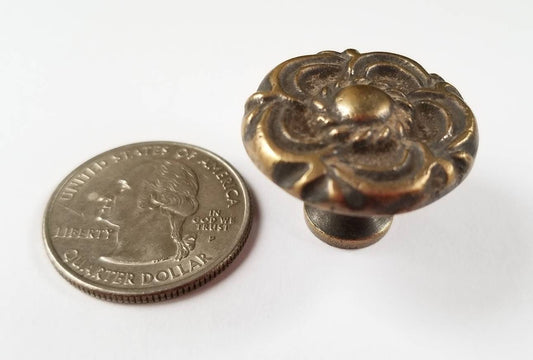 Antique Vintage Style French Provincial Brass Floral Knobs Pulls Handles #K19
