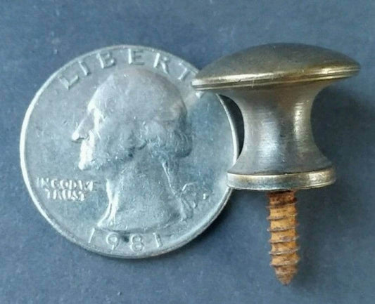 4 x SMALL Antique Vintage Style Barrister Bookcase Knobs 3/4" dia. Solid Tarnished Brass #K1