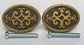 2 Antique Style Ornate Solid Brass Oval Knobs Pulls Cabinet Dresser w bolts #Z14