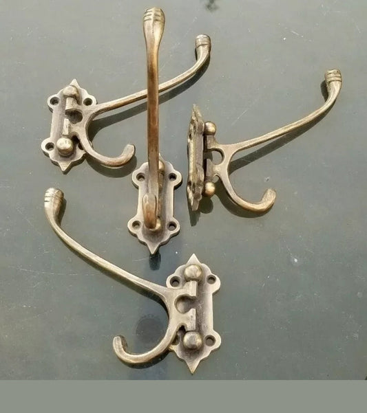 6 x #C24 folding hooks with free shipping.Solid brass unlaquered.