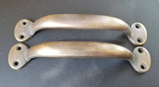2 x Solid Brass Antique Style Large Strong File Cabinet Handle, Trunk Handle, Gate Handle, Kitchen Drawer Pull, Bathroom Drawer 5- 1/2"w #P1