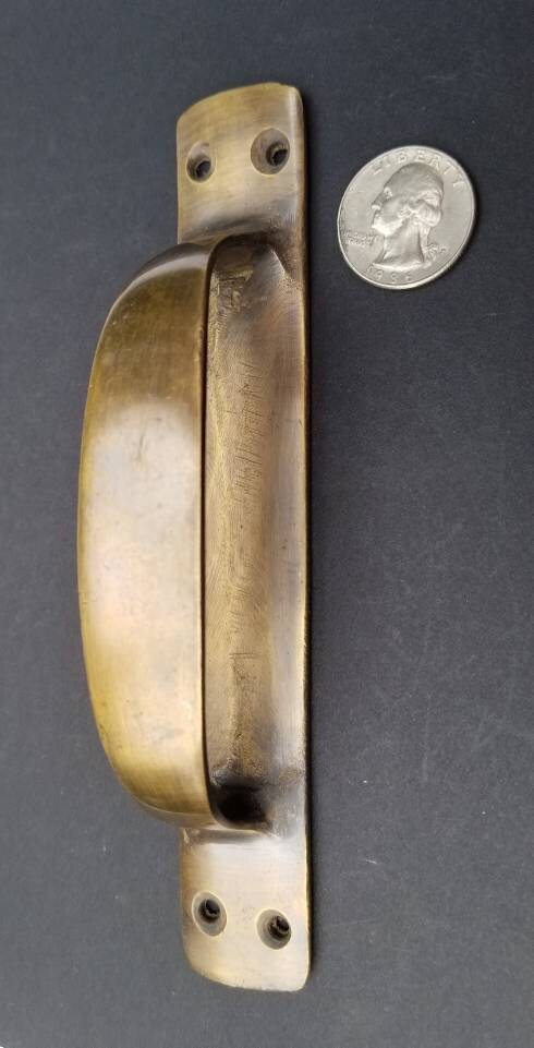 1 x Antique Style Solid Brass Large Gate Cabinet Trunk Chest Handles 6-3/8"w #P18