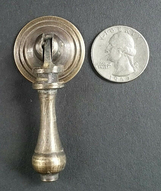 Antique Style Solid Brass Tear Drop Pendant Handle Pulls Knobs w. bolt approx 1-1/16" round Backplate #H3