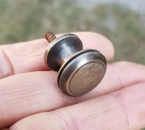 8 x SMALL Solid Brass Stacking Barrister Bookcase 5/8"dia Knobs drawer Pulls #K26