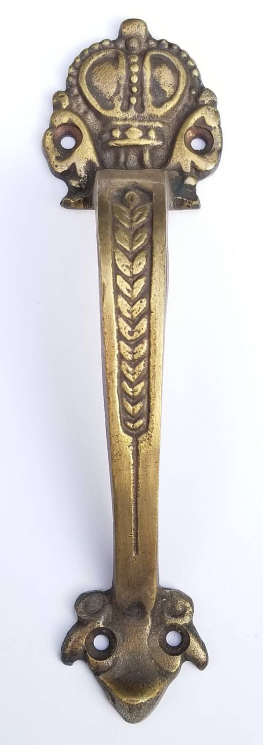 Solid Brass Vintage Antique Large Strong Cabinet Handle, Trunk Handle, Cabinet Hardware, Door Handle 6-3/4" tall #P10