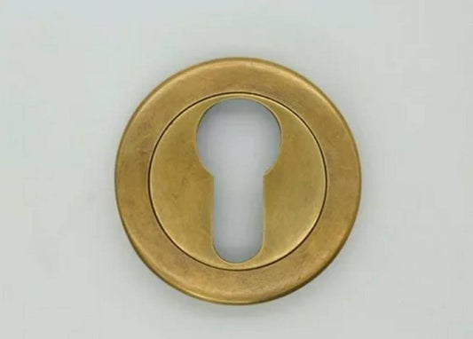 Large Solid brass Vtg. Ant Style Escutcheon Brass Key Hole Cover Furniture Drawer Hardware 2" #E21