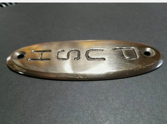 PUSH Door or Bell sign Antique Style Art Deco POLISHED Solid Brass 4" #F12s