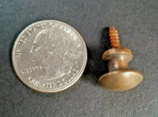 1 x Antique Vintage style VERY SMALL Jewelry box, Barrister style Small Knobs Pulls, Handles 7/16" dia. Solid Brass #K