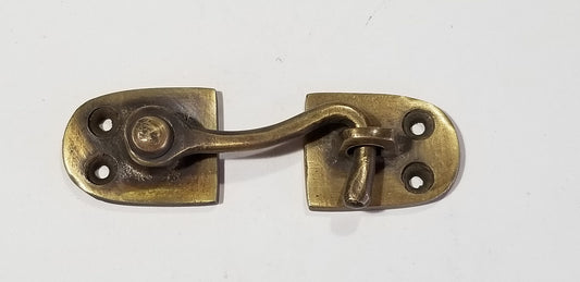 Solid Antique Style Cabin Door Gate Shutter Window Hook Bronze Brass 3-1/2" #X12
