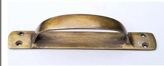 1 x Antique Style Solid Brass Large Gate Cabinet Trunk Chest Handles 6-3/8"w #P18