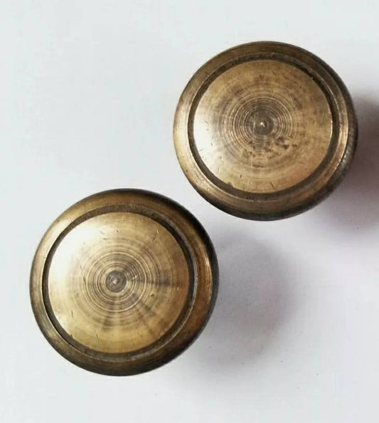 2 x Antique Style unlaquered solid Brass Cabinet Knobs Cupboard Drawer Round Knobs Pull Handle Furniture 1-3/16" Dia. Unlaquered .#K21