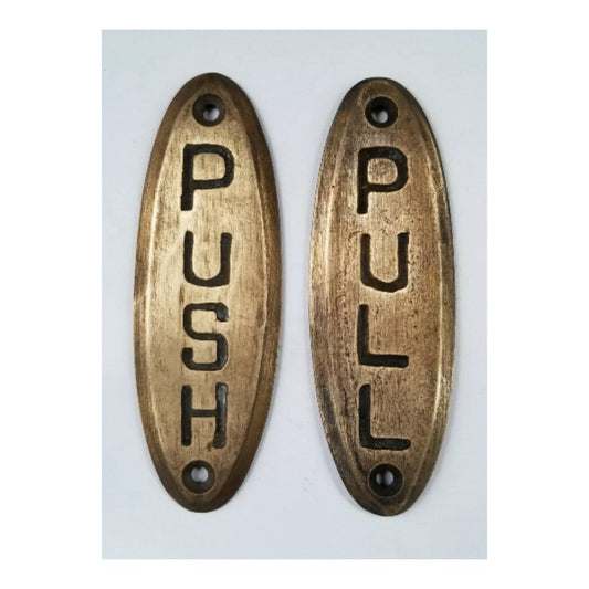 PUSH sign and PULL sign Door, Gate,Antique Style Solid Brass Door Gate signs, Art Deco, Solid Brass 4" long.Unlaquered. #F10