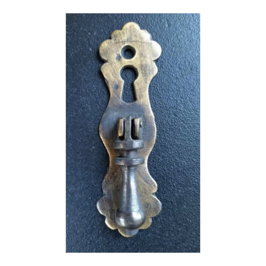 Cabinet Handles with Teardrop Pendant Pulls and Escutcheon Key Holes, Cabinet Handles,Furniture Hardware, solid Brass 3 3/4" long #H1