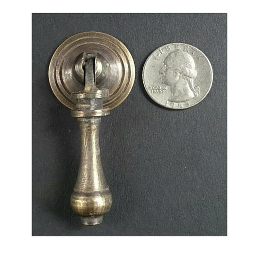 Antique Style Solid Brass Tear Drop Pendant Handle Pulls Knobs w. bolt approx 1-1/16" round Backplate #H3