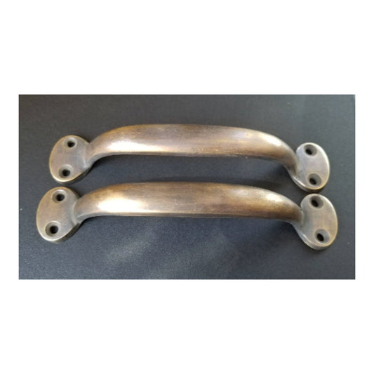 2 x Solid Brass Antique Style Large Strong File Cabinet Handle, Trunk Handle, Gate Handle, Kitchen Drawer Pull, Bathroom Drawer 5- 1/2"w #P1