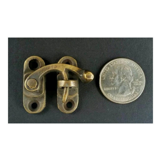 Small Antique Style Cabinet, Jewelry Box, Toggle Latch,lock,Swing Hook Solid Brass Hasp Lock,woodworking project.Unlaquered. #X16