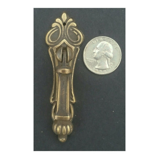 Antique Vintage style Brass Ornate Pull Handle 3 1/4" long Victorian Teardrop #H7