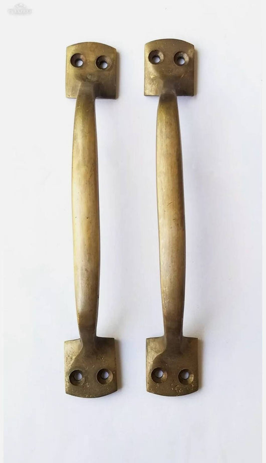 2 x Large Antique Style Solid Brass Strong File Cabinet, Trunk, Chest Handle 6-7/8" wide #P9