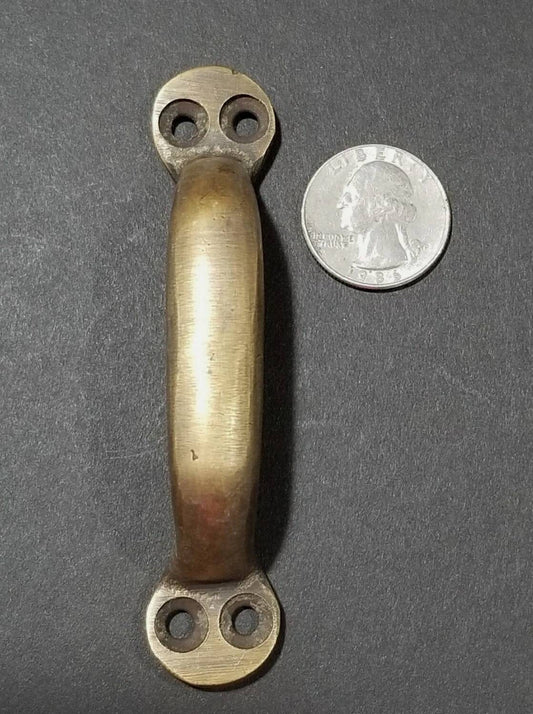 Solid Brass Antique Strong File Cabinet Trunk Handles 3 7/8" wide #P2