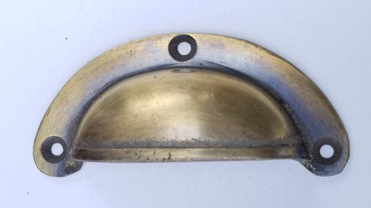 Small Antique Style Bin Cup Pull Drawer Cabinet Handle Solid Brass 2-1/2"cntr. #A11