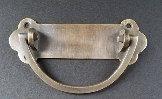 1 x Antique Style Solid Brass Dresser, Tool Chest, Trunk Handles, Pulls, Drop Handle, Trap Door, Toolbox 4-1/8" .unlaquered.#P19