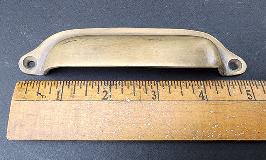 Antique Style Brass Apothecary Cup Drawer Cabinet Bin Pulls Handles 4-1/2" centers (also as sample for larger orders) Unlaquered. #A21.