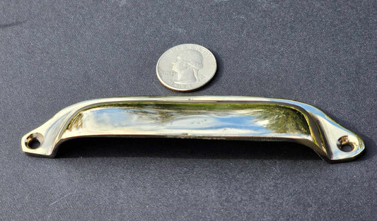 POLISHED Antique Style #A21s Solid Brass Apothecary Cup Drawer Cabinet Bin Pulls Handles 4-1/2" centers