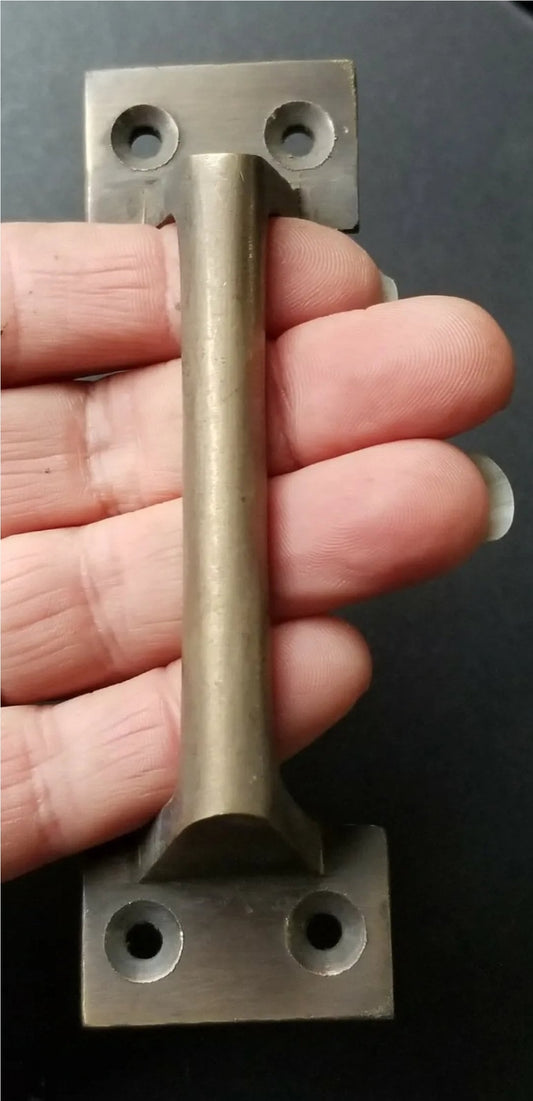 2 Antique Style Solid Brass Drawer File Cabinet Trunk Chest Handles 4-3/8"w.Unlaquered. #P13