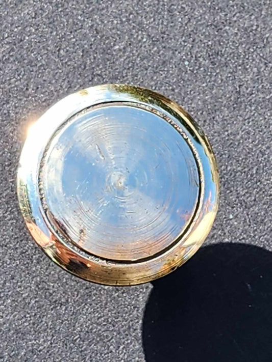 POLISHED Antique Style Solid Brass Cabinet Knob Cupboard Drawer Round Knob Pull Handle Furniture 1-3/16" dia. #K21s