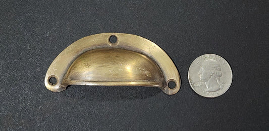 Small Antique Style Bin Cup Pull Drawer Cabinet Handle Solid Brass 2-1/2"cntr. #A11
