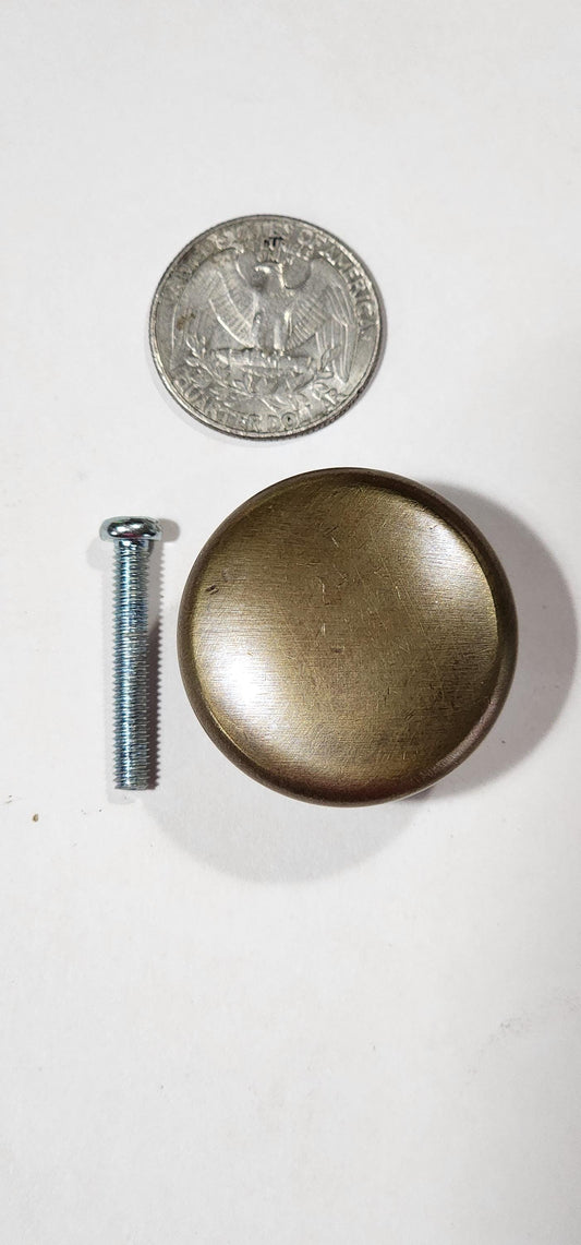 Solid Brass Round Knob, Cupboard, Drawer, Cabinet Knob, Pull Handle 1-1/4" dia. #K4
