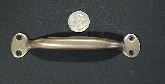 Solid Brass Antique Style Lg. Strong File Cabinet Handle, Trunk Handle, Gate Handle, Kitchen, Bathroom Pull 4-3/4" center (5-1/2"w) #P1