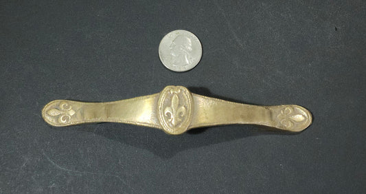 Unique Antique Style French Fleur de Lis solid brass handles, drawer pulls, furniture hardware 5-5/8" wide #P3