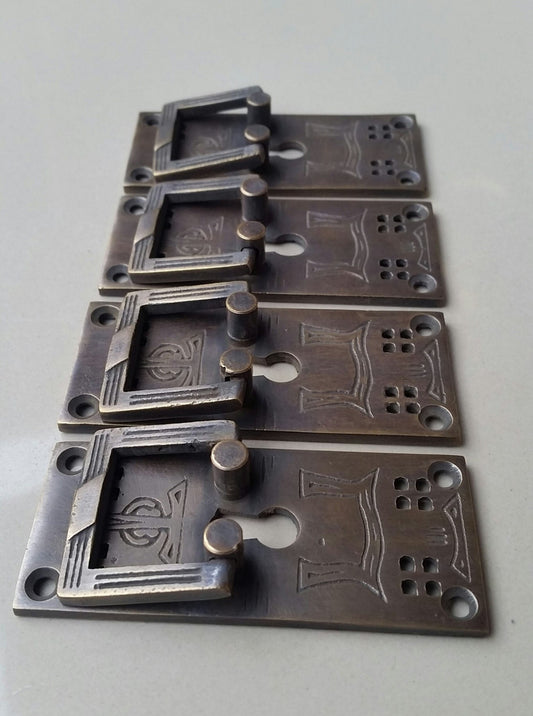 4 Arts and Crafts / Mission Handles Vertical 3" long Frank Lloyd Wright Style Hardware, Handles, Pulls.Unlaquered. #H28