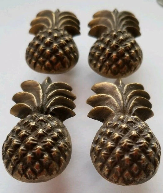 4 pieces, Solid Brass Handles, Tropical, PINEAPPLE, Cabinet, Kitchen, Gift, #K17
